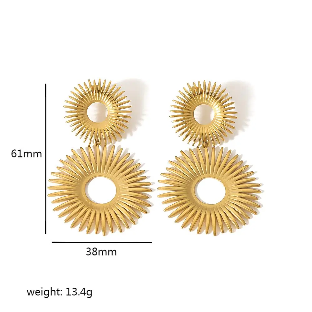 1 Pair Simple Series Classic Geometric Stainless Steel 18K Gold Plated Women's Drop Earrings h5 Picture2